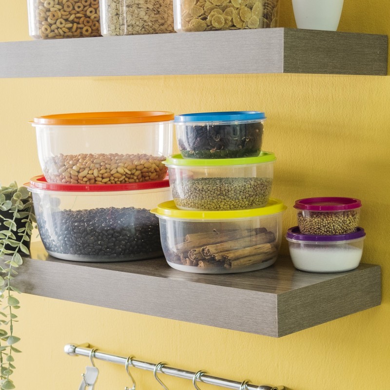 Accesorios De Cocina Set Contenedores Colores Circulares