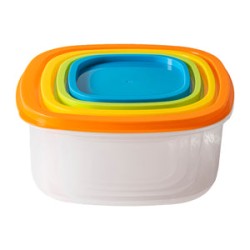 Accesorios De Cocina Set Contenedores Colores Cuadrados